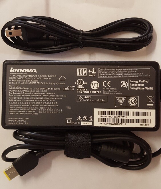 LENOVO 45N0554 20V 6.75A 135W Genuine Original AC Power Adapter Charger