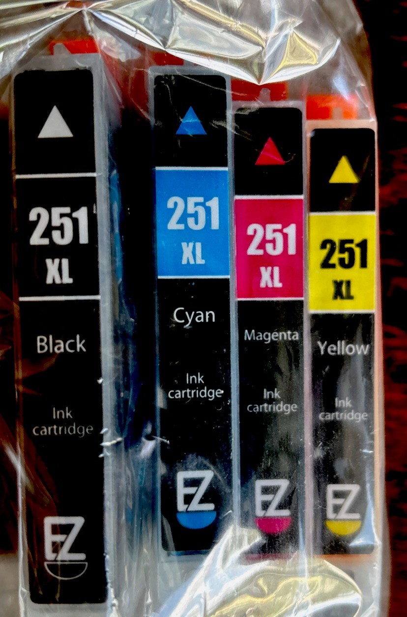 Set 4 EZ-Ink Canon Compatible Cartridges CLI-251 printer, Magenta,Cyan,Yellow...
