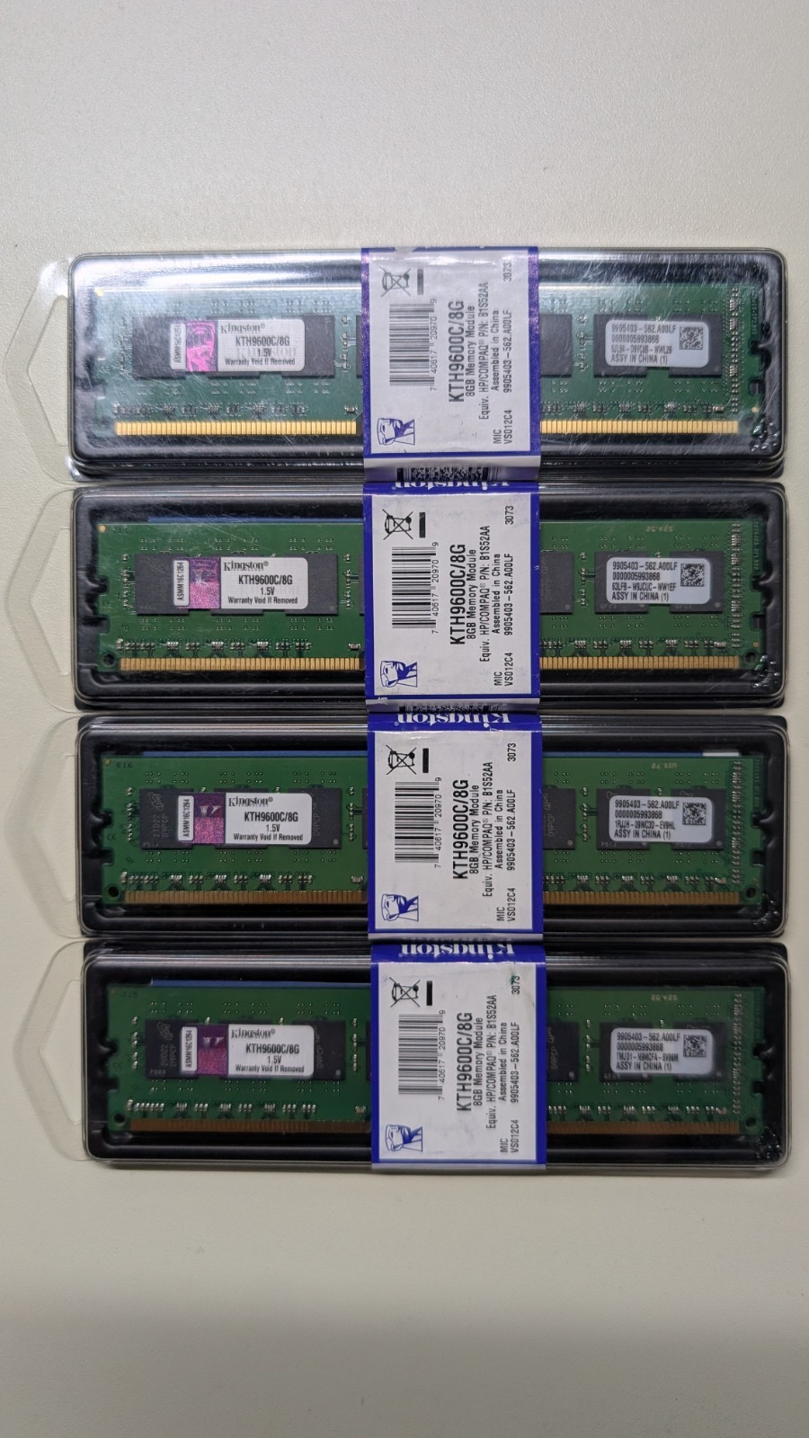 Kingston 32GB (4x8GB) DDR3 PC3-12800 1600MHz RAM Memory KTH9600C/8G
