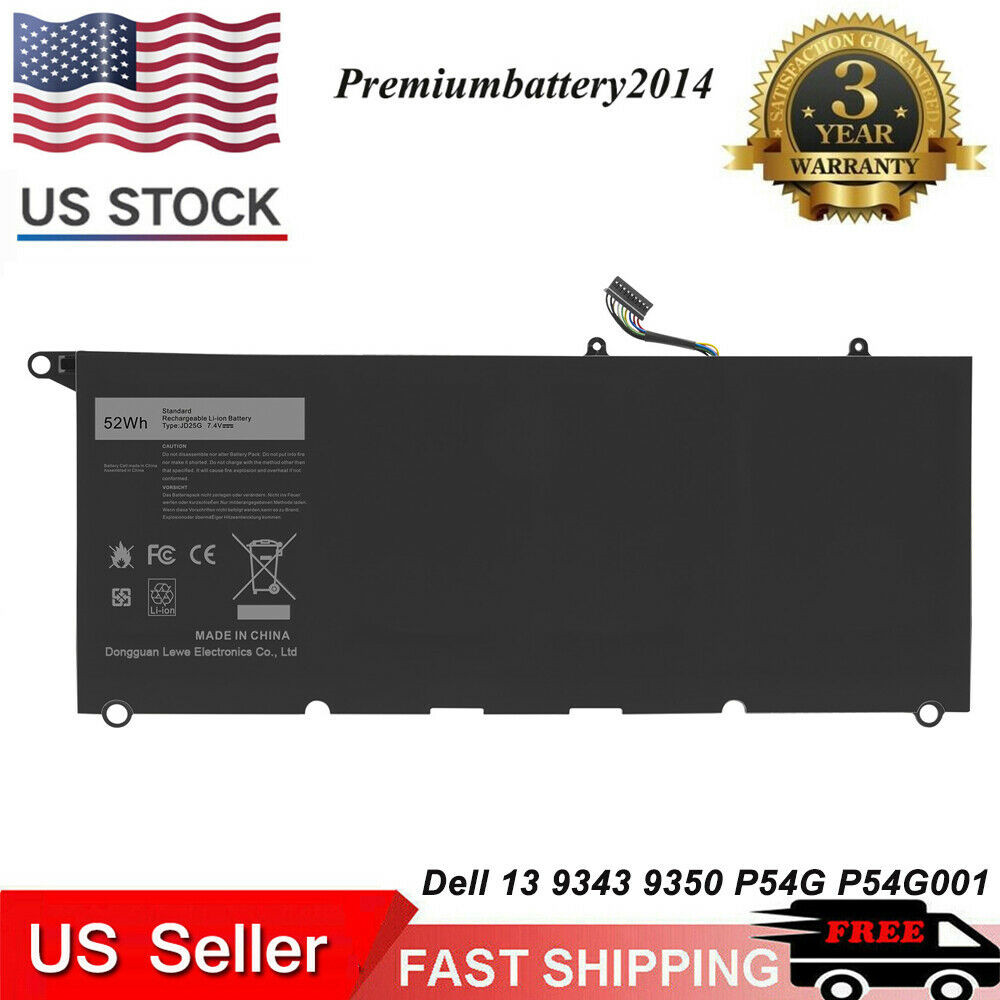 Replacement Battery for Dell XPS 13 9343 9350 13D-9343 JD25G JHXPY 5K9CP 90V7W