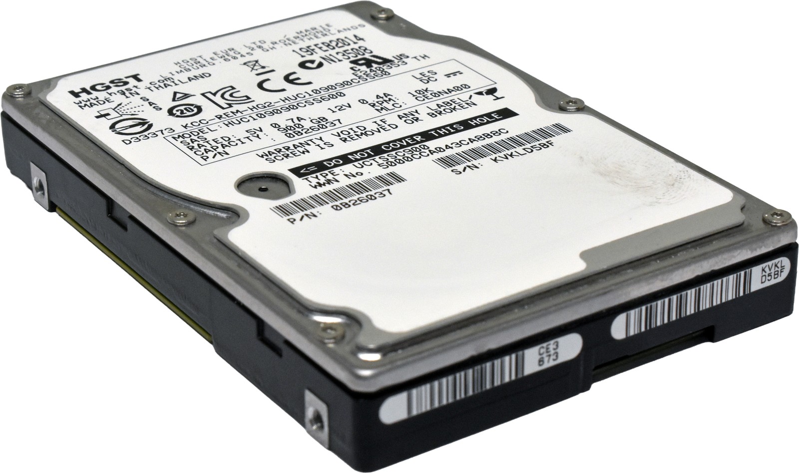 HGST UCTTSSC900 900GB 2.5" 10K 6G SAS HDD HUC1090CSS600 512 Bytes