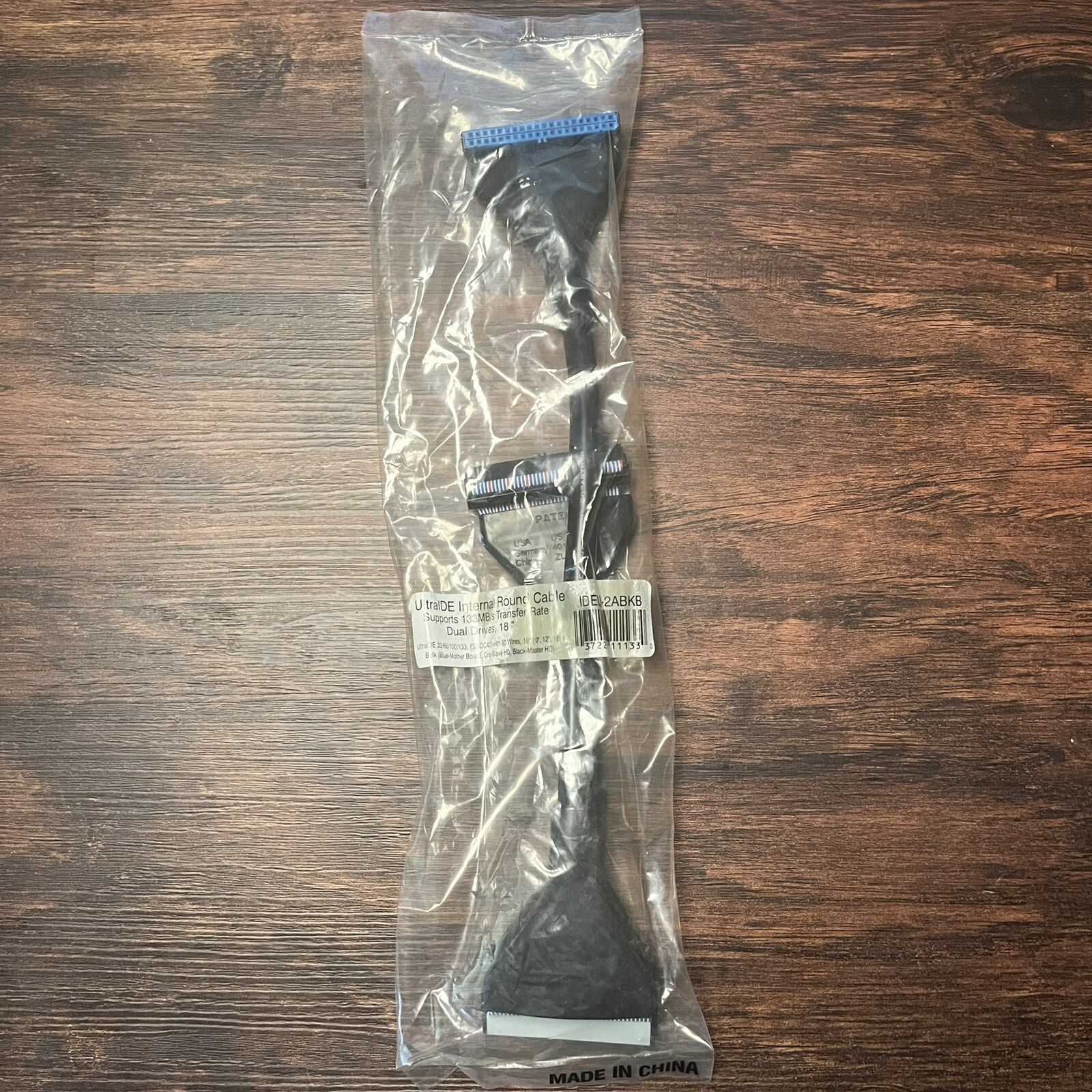 Sleeved IDE Cable 18” Dual Device ATA 133 NOS Black