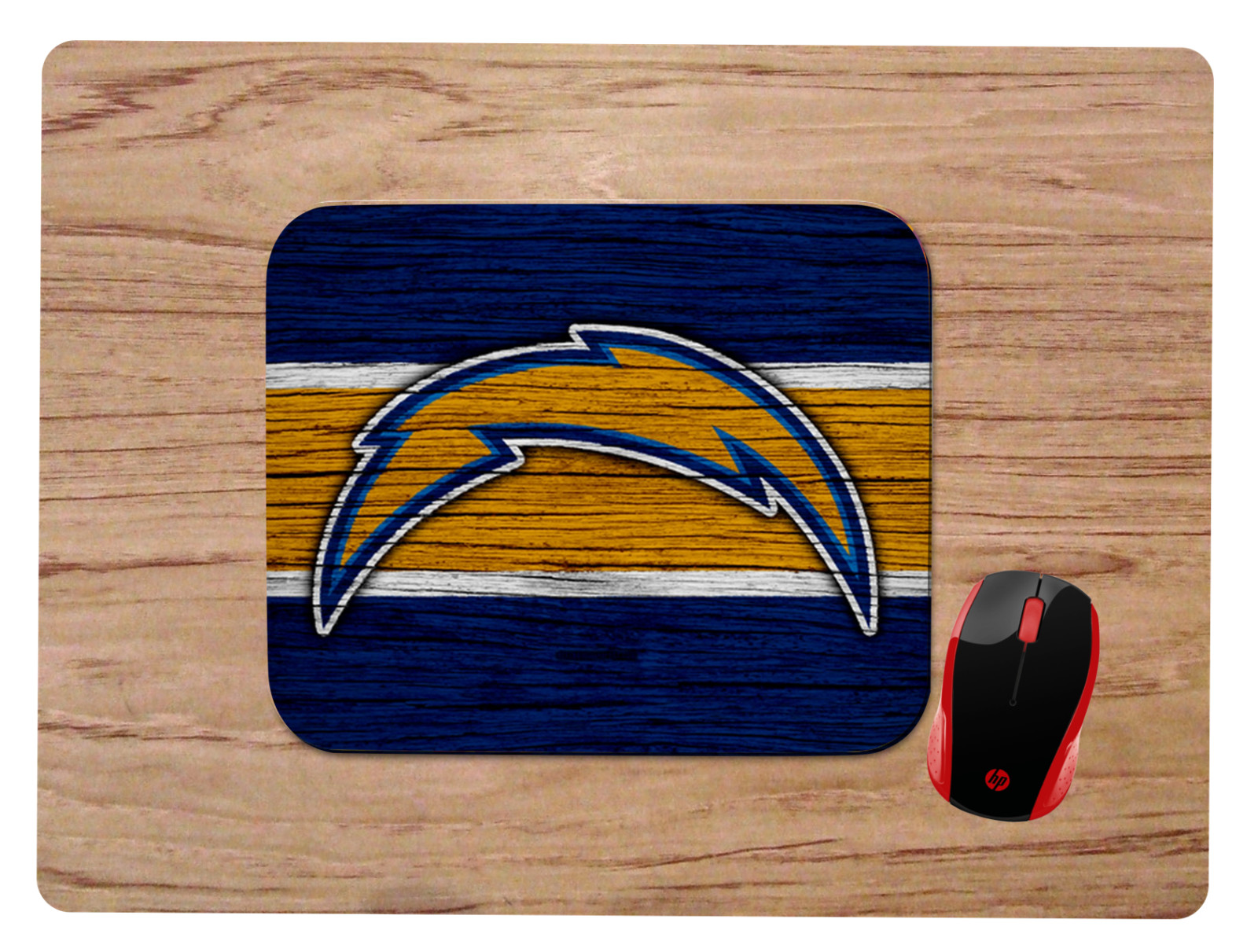 LOS ANGELES CHARGERS WOOD-GRAIN DESIGN MOUSE PAD DESK MAT HOME OFFICE GIFT NFL 