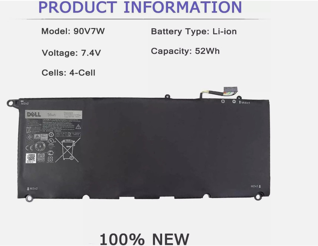 Genuine OEM 56Wh 7.6V JD25G 90V7W Laptop Battery For Dell XPS 13-9350 Series NEW