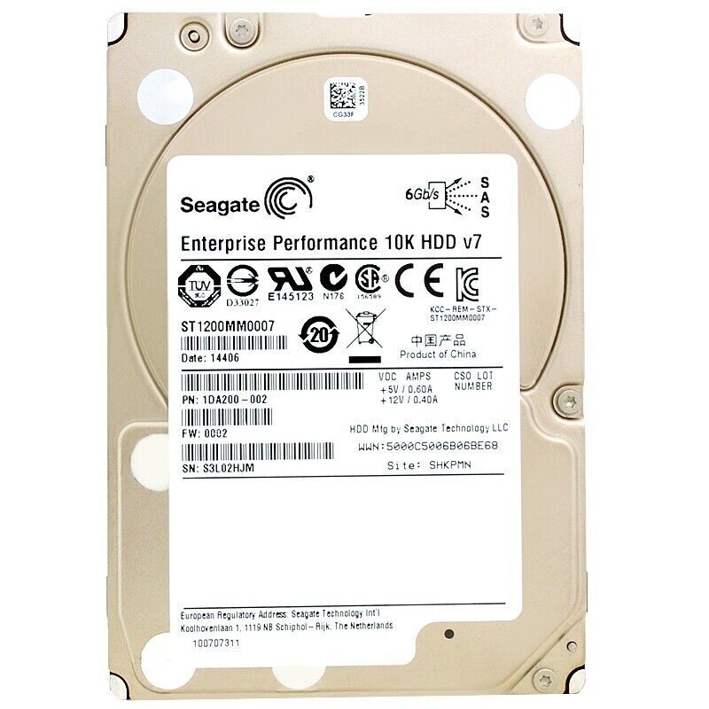 Hard Drive Seagate ST1200MM0007 1.2 TB 10,000RPM SAS II 64MB Cache 2.5"