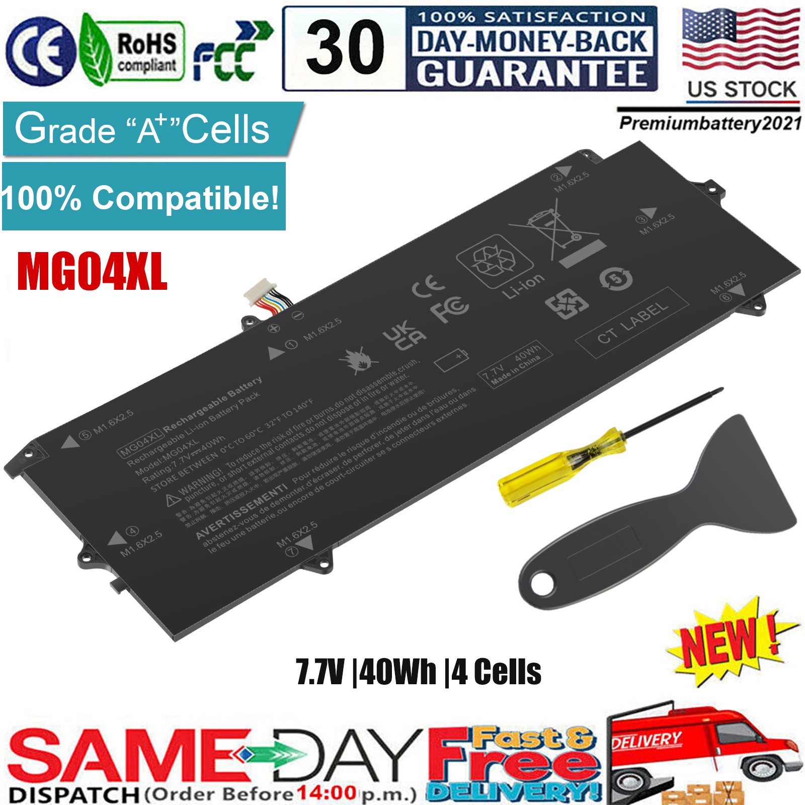 ✅MG04XL Battery For HP Elite X2 1012 G1 Series HSTNN-DB7F 812060-2B1 812205-001