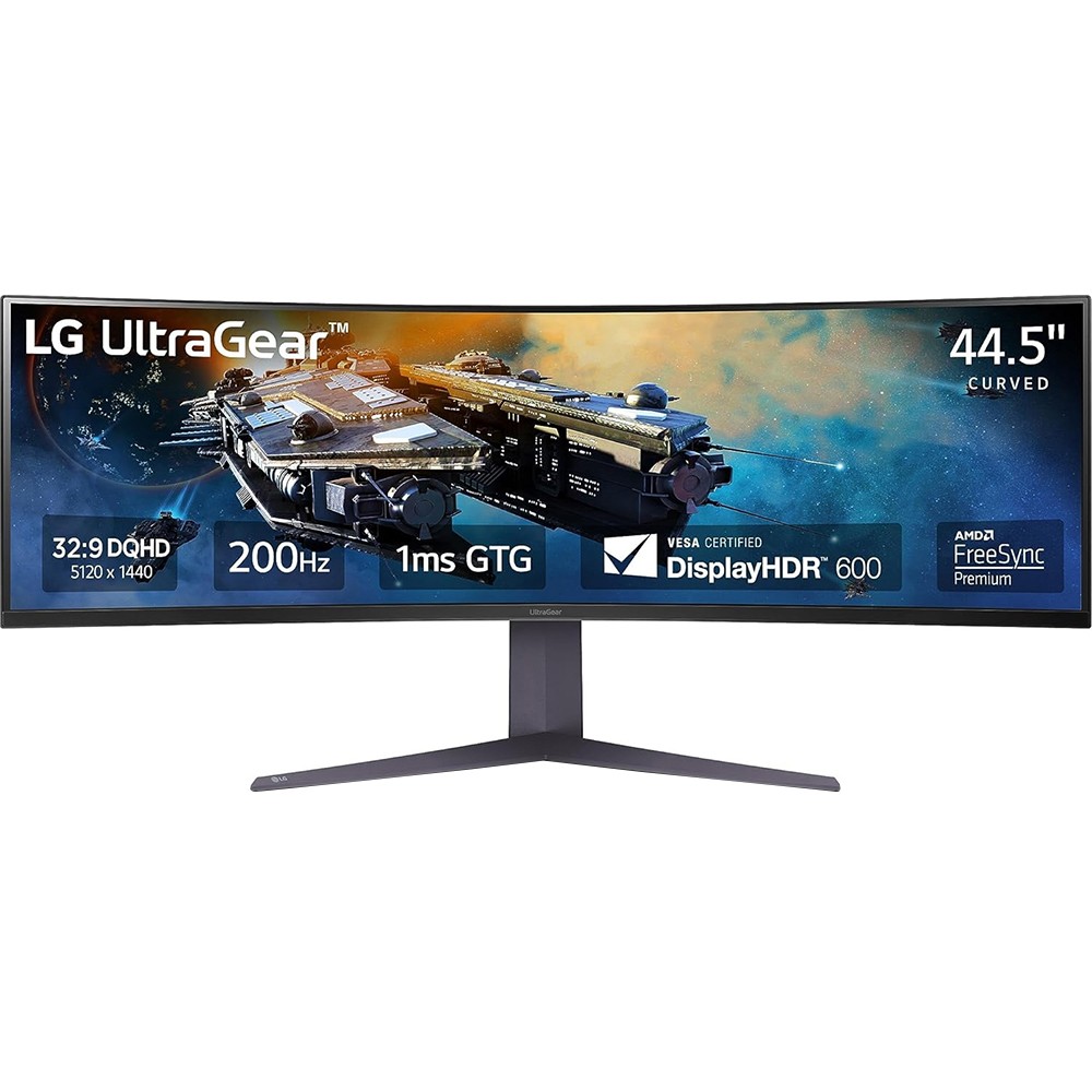LG 45GR75DCB 45-inch Ultragear Curved Gaming Monitor, 3-Way Stand Open Box
