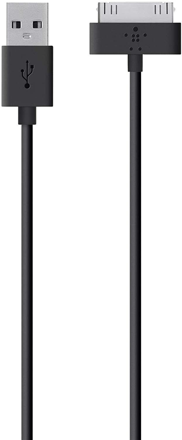 Belkin F8J043bt04-BLK Charging and Sync Cable, 30 Pin, 1.2 m, Black