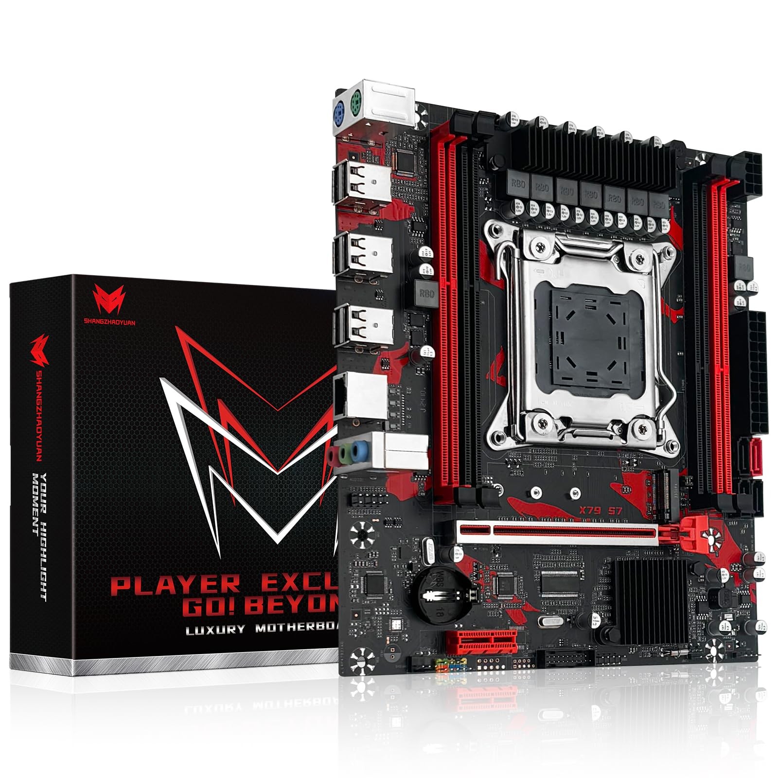 SHANGZHAOYUAN X79 S7 Gaming Motherboard for Intel LGA 2011 Socket Xeon E5 Ser...