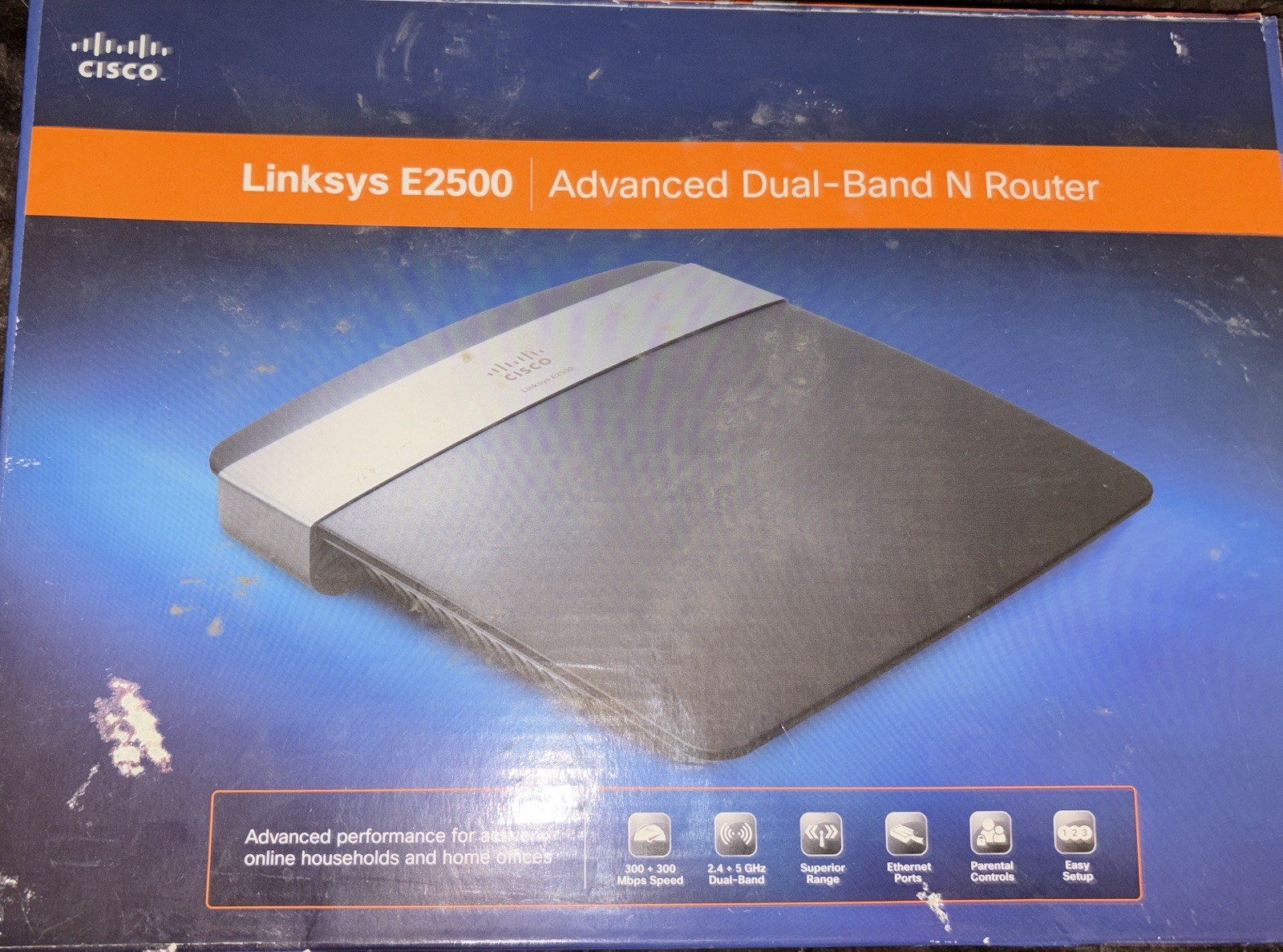 Cisco Linksys E2500 (N600) Dual-Band Wireless-N Router New Open Box