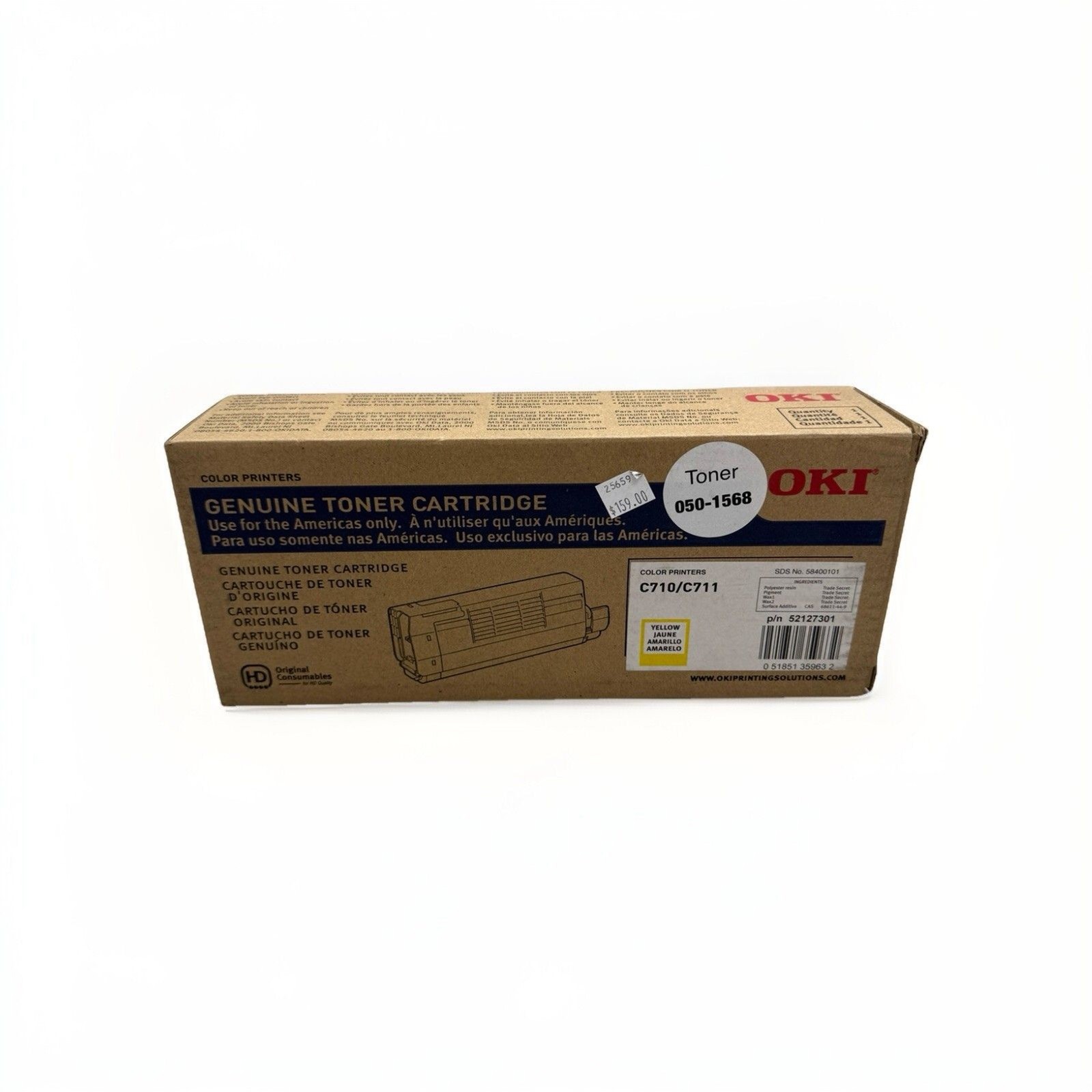 Oki 52127301 Ink Toner Cartridge Yellow C710 C711 050-1568 For Color Printer