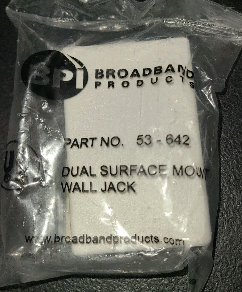 BPI 63642 Dual Phone Jack Plate White Flush Mount Lot of 28 New