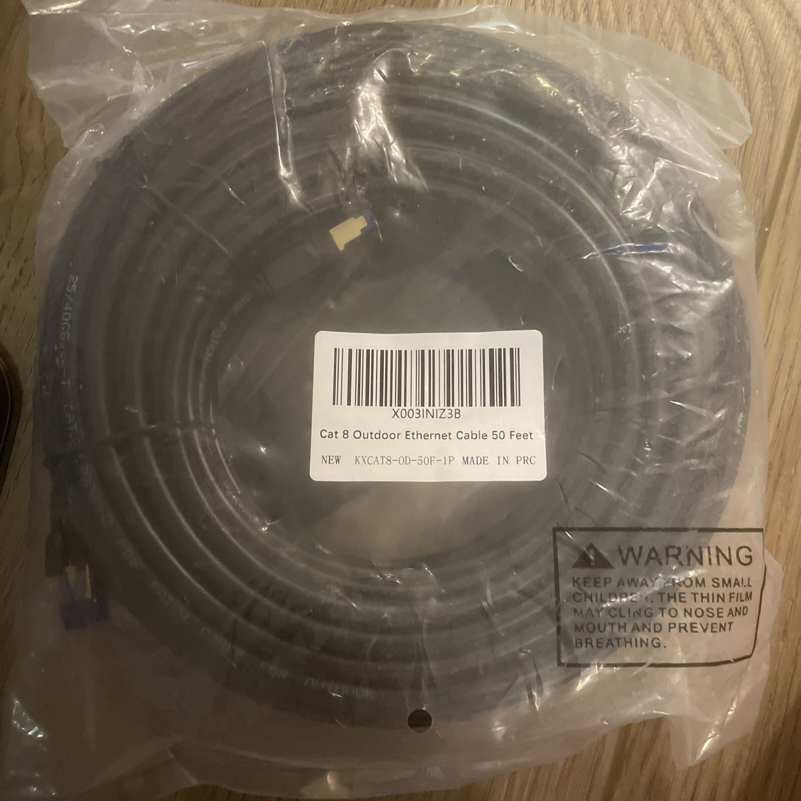 Cat8 Outdoor Ethernet Cable 50 Feet Waterproof Direct Burial Inground Lldpe Uv