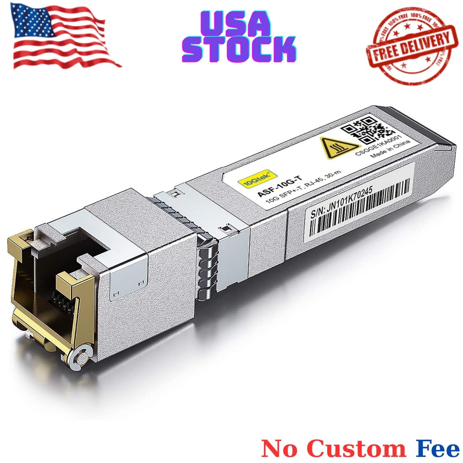 10GBase-T SFP+ to RJ-45 Transceiver, 10Gbe SFP+ Copper Ethernet CAT6a Module...