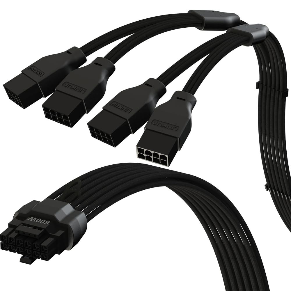 12VHPWR 16Pin PCIe 5.0 GPU Extension Cable 45cm For GeForce RTX 5080 4090