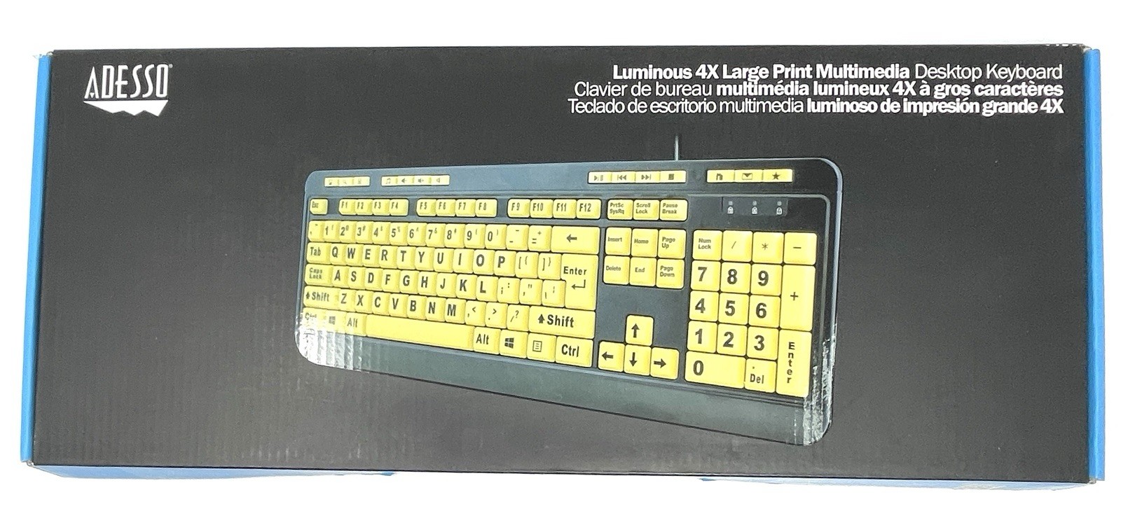 Adesso EASY TOUCH 132 Luminous Large Print Desktop Keyboard AKB-132UY