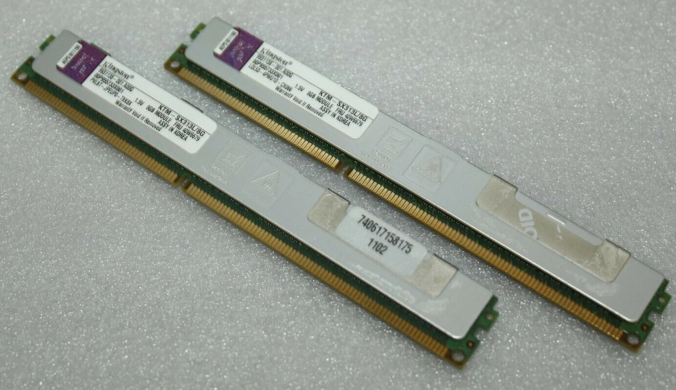Kingston 16GB (2X8GB) PC3-10600 DDR3 ECC Server Memory Ram KTM-SX313L-8G 40W6679