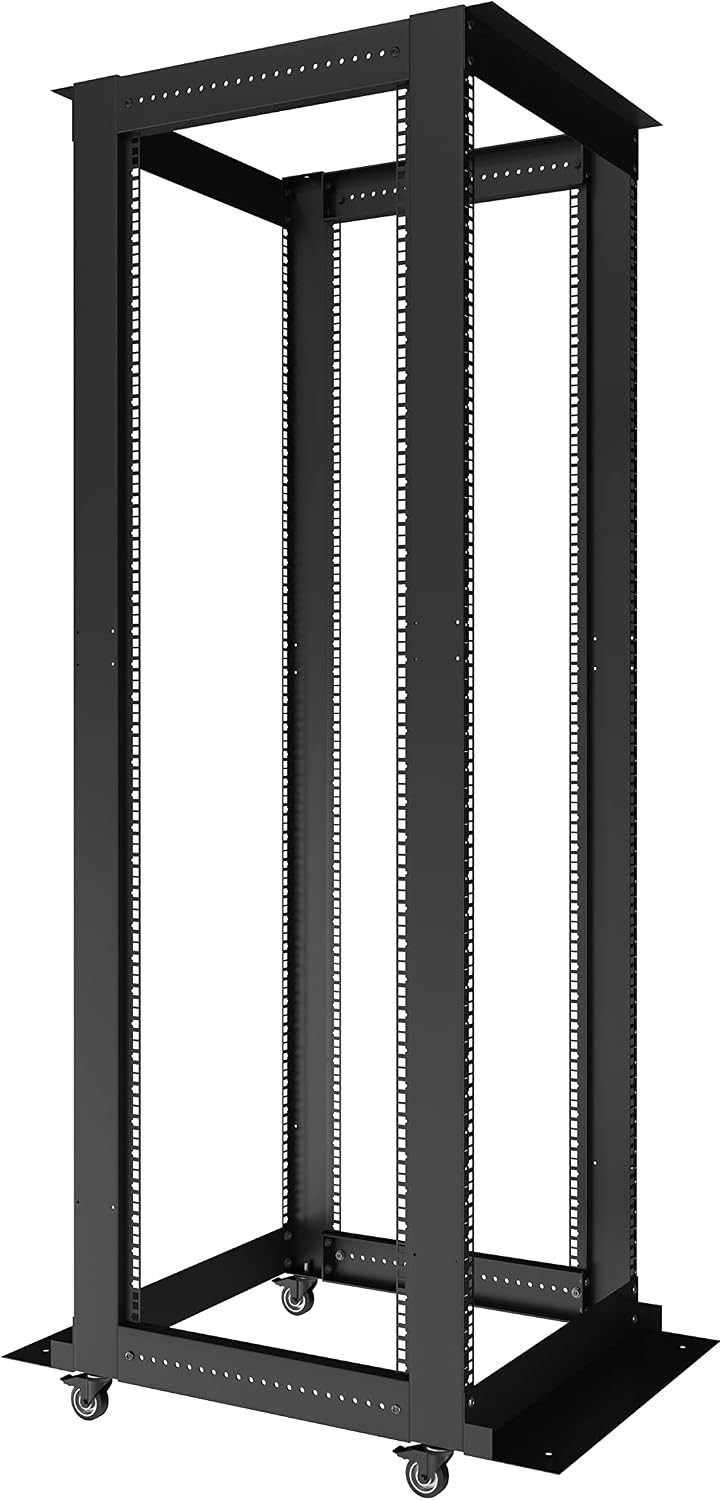 42U 4-Post Open Frame Server Rack – Adjustable Depth 24"–37" 19" Network