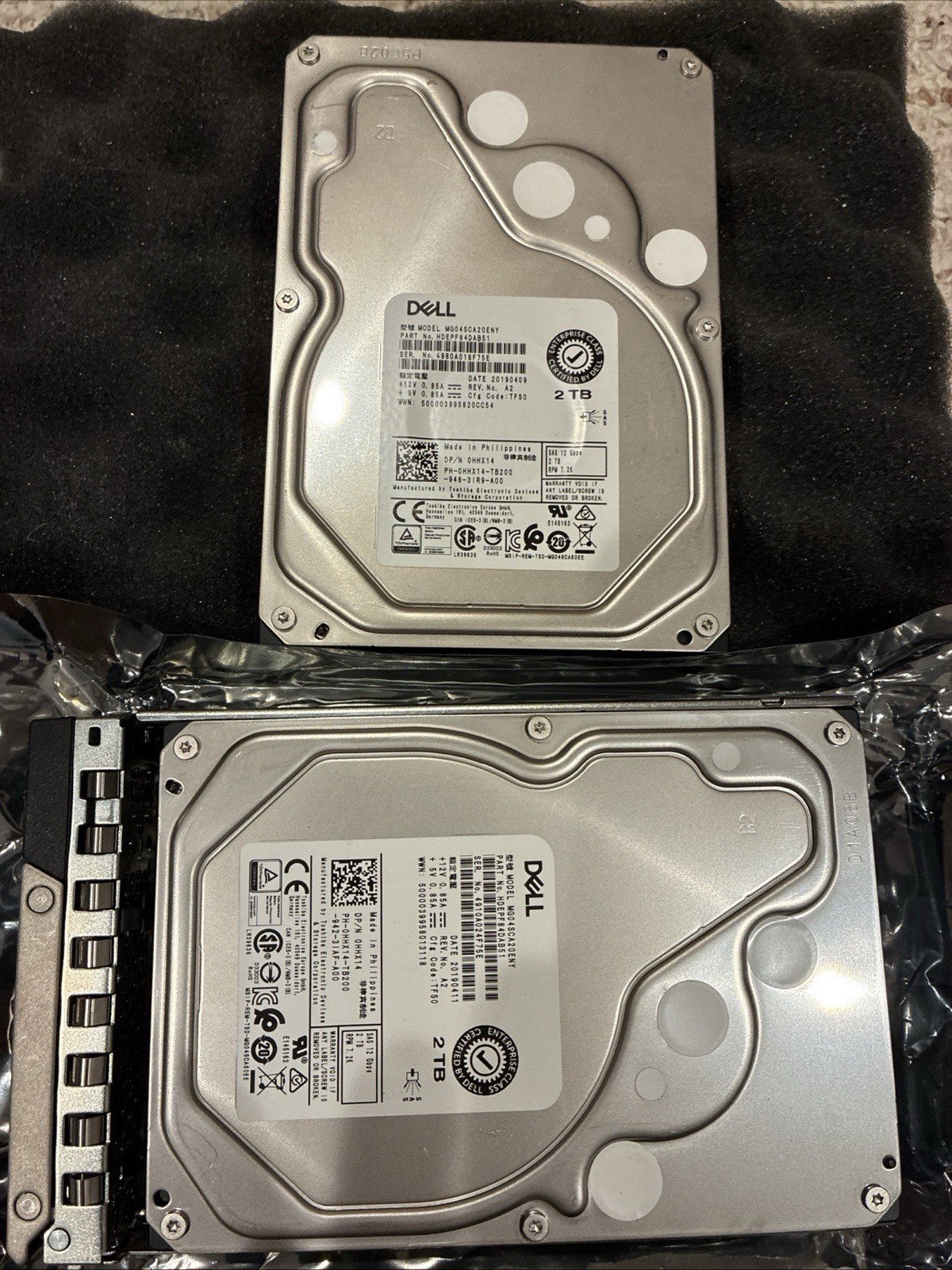 Dell Toshiba 2TB 7.2K 12Gb/s SAS HDD MG04SCA20ENY HHX14 TESTED