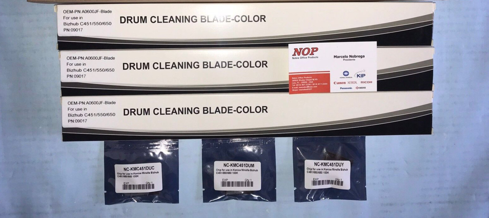 KONICA 3 drum and 3 cleaning blades DR-612 Minolta C652DS C652 C552DS C552 C452.