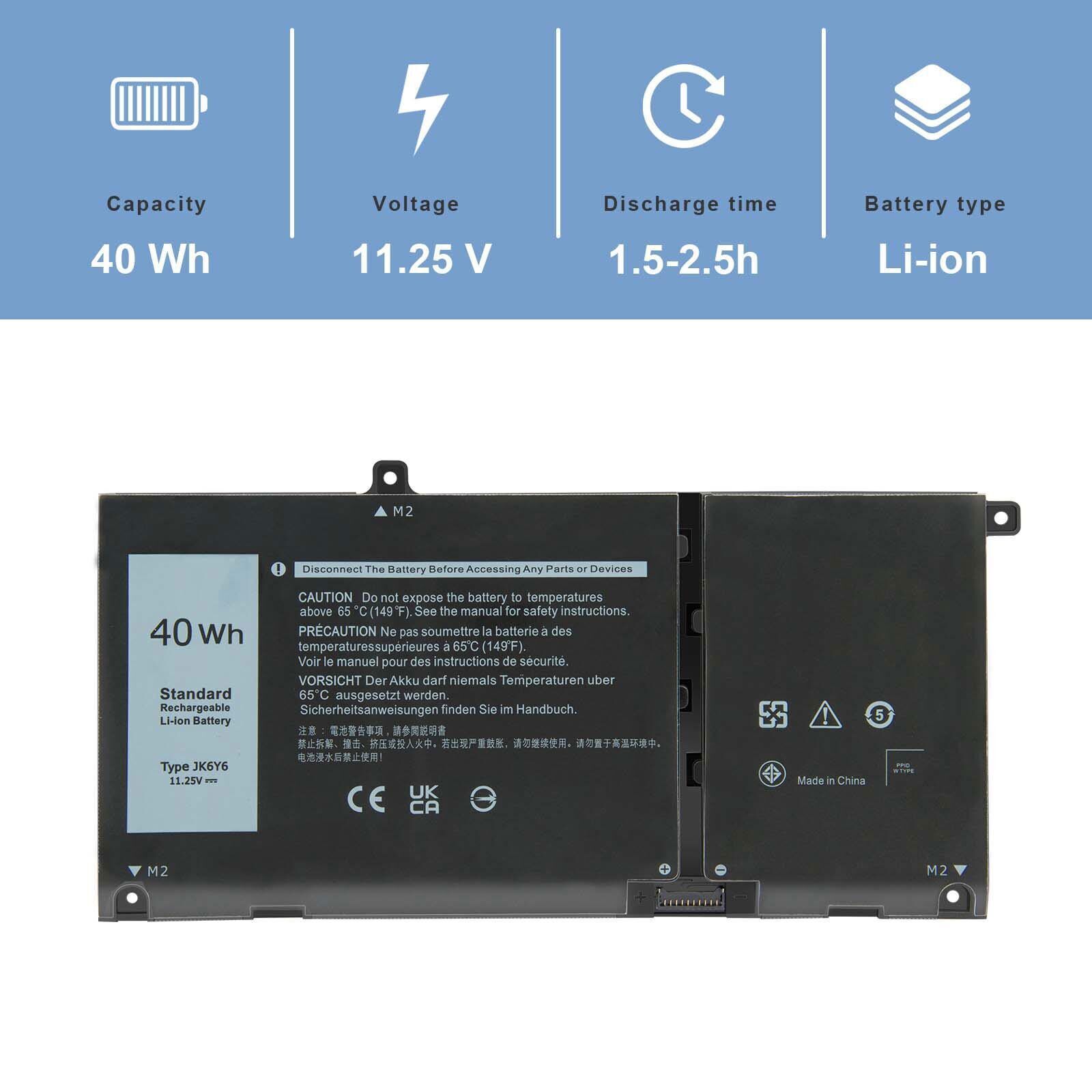 H5CKD/JK6Y6 Battery For Dell Inspiron 5301 5401 5408 5508 Latitude 3410 3510 US