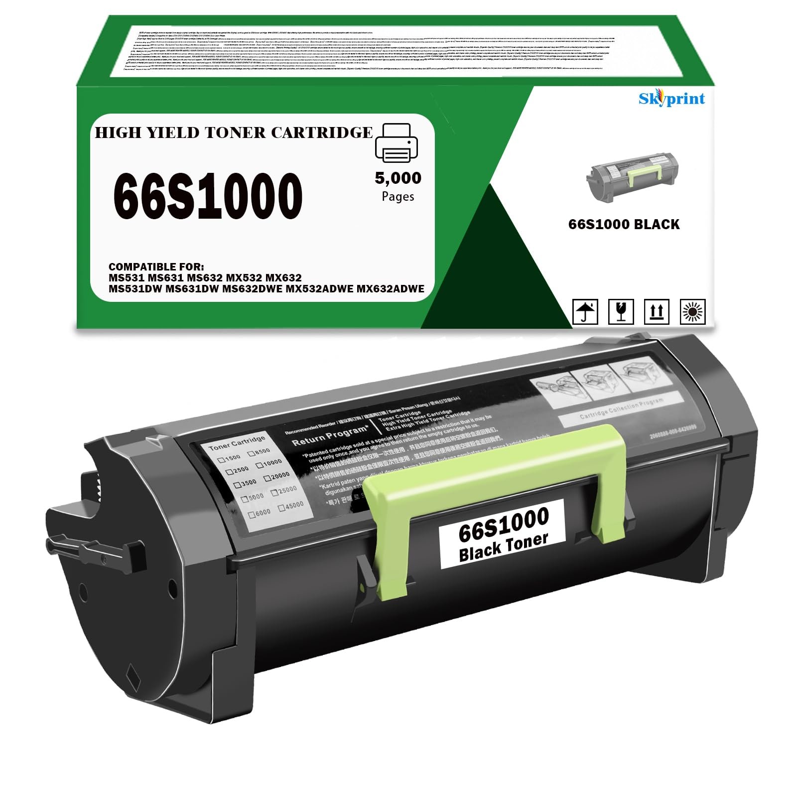 ** NEW Lexmark Toner | 66S1000 / 66S1H00 | Black | High Yield Compatible | 1-Pak