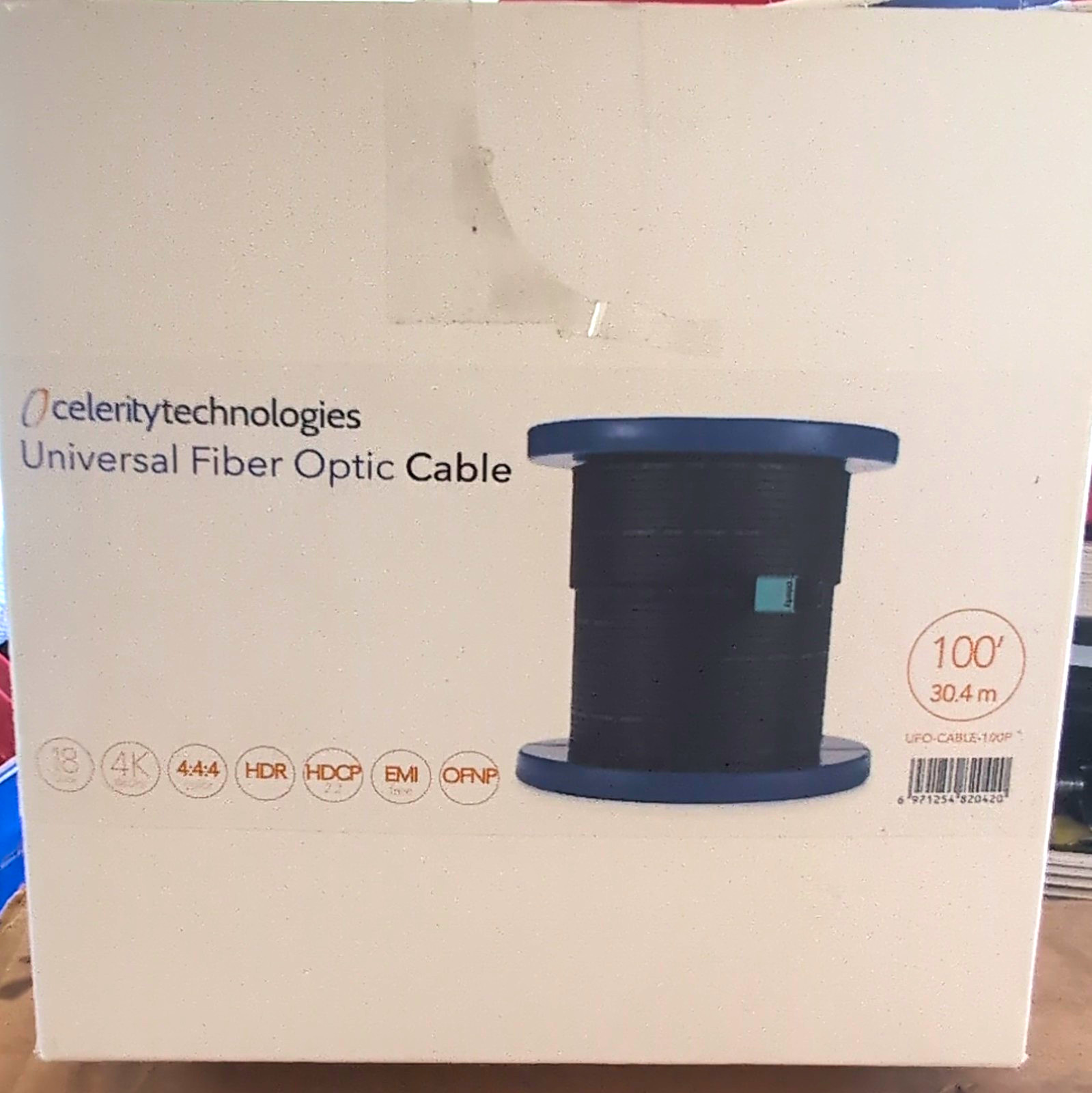 Celerity Technologies HDMI to HDMI Optical Fiber Cable 100 ft Black UFO-HD-100P