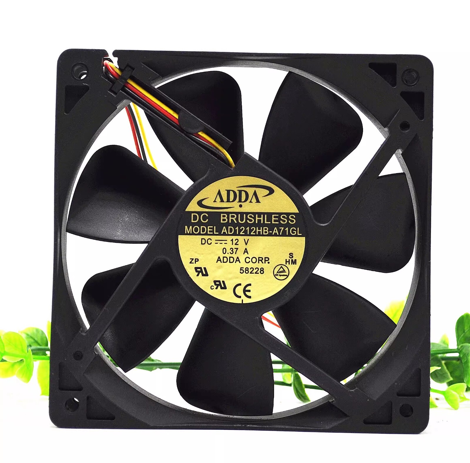 ADDA AD1212HB-A71GL 12025 DC12V 0.37A 12CM 3-Wire Silent Cooling Fan