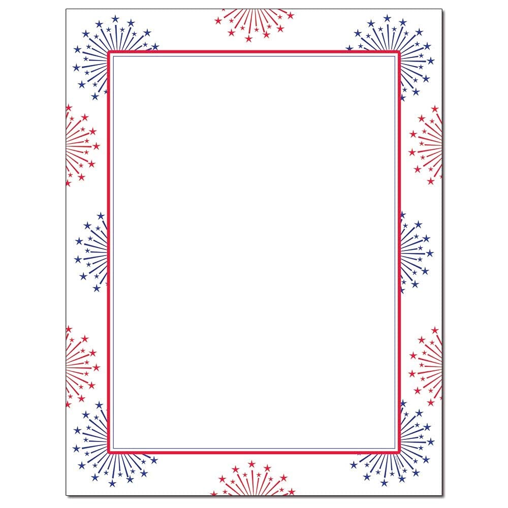 Red White Blue Stars Letterhead Paper 100 Sheets Laser Inkjet Printer