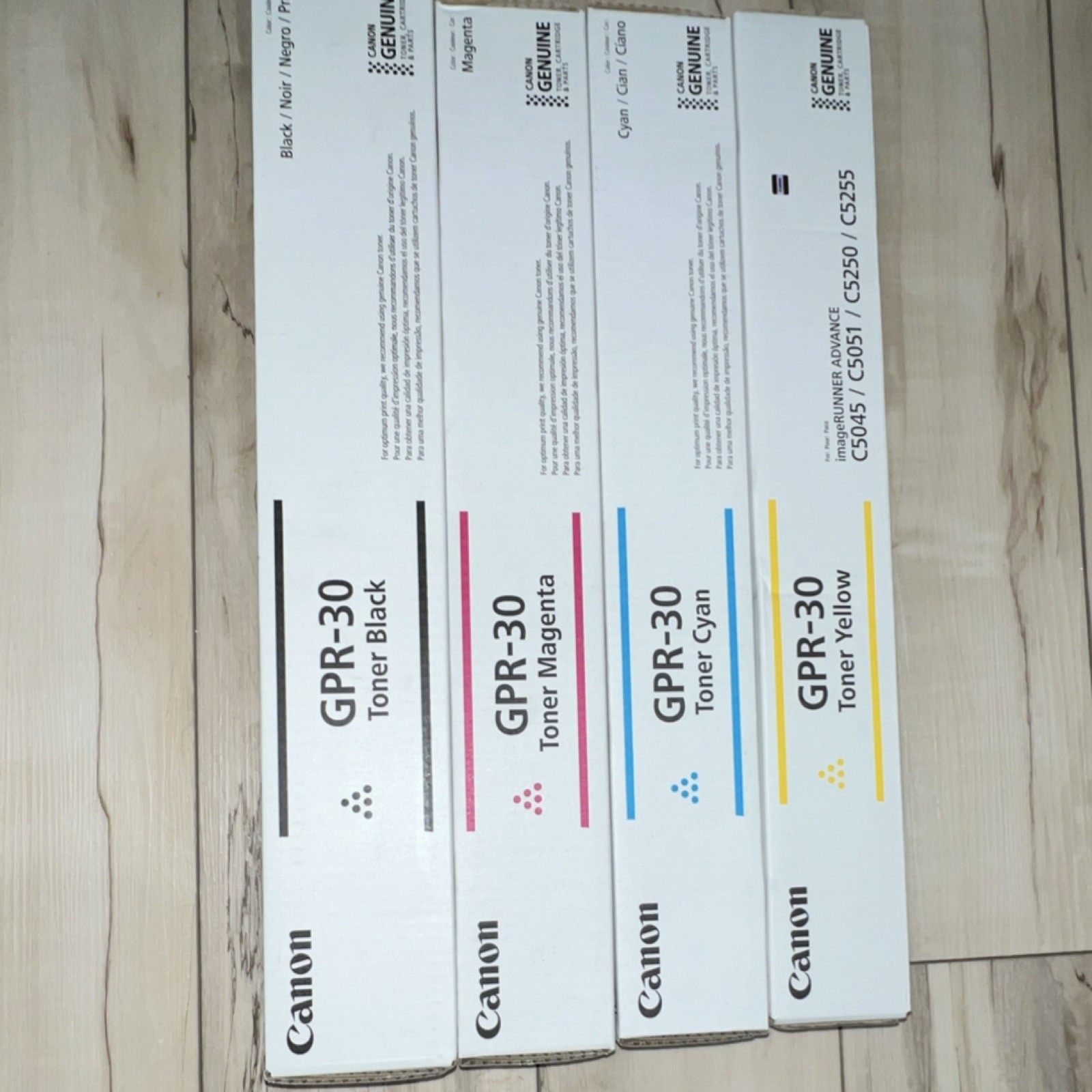 Canon GPR-30 Black Magenta Cyan Yellow Genuine Toner Cartridges for C5250 C5255