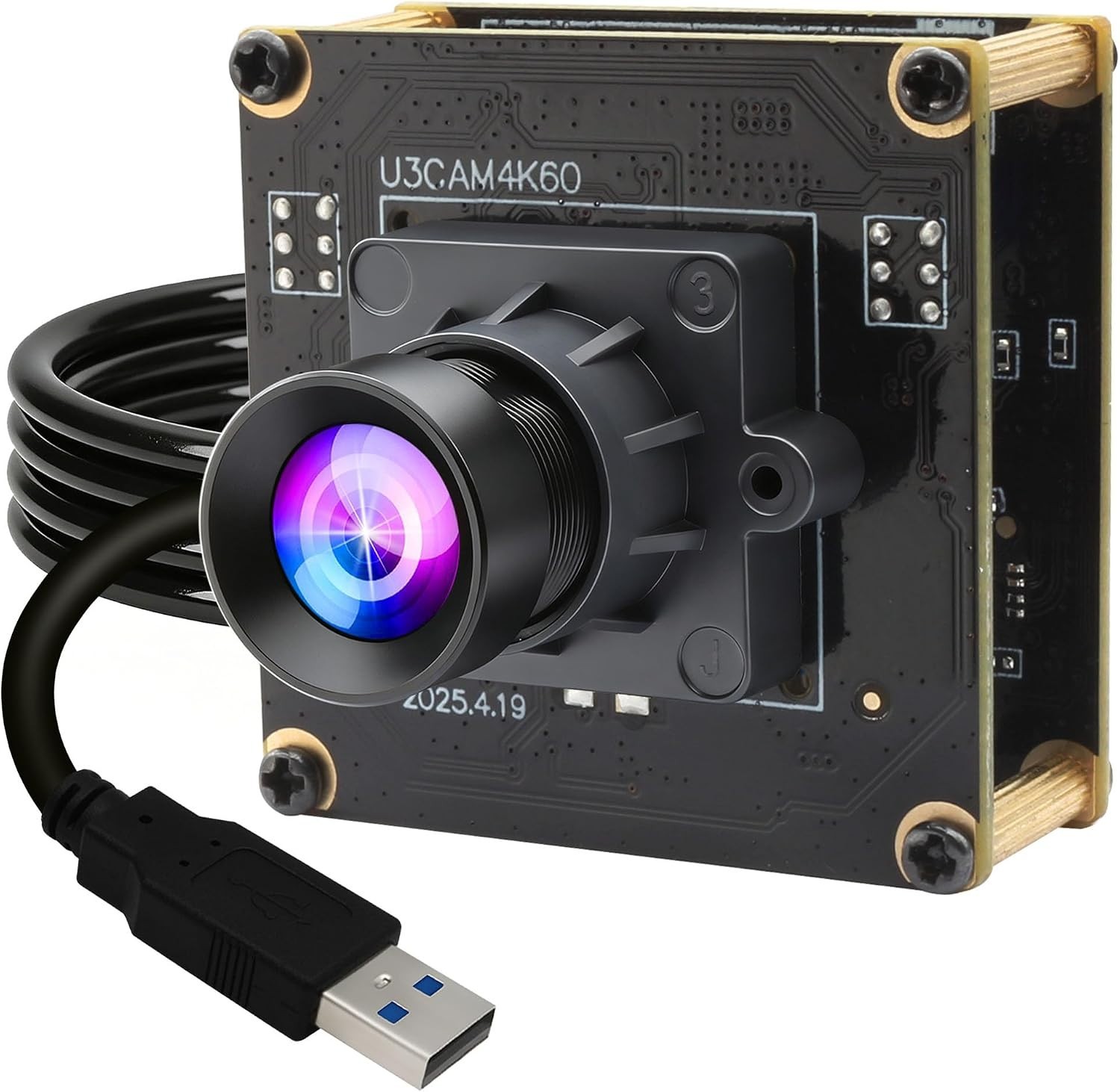 ELP High Speed 4K 60FPS USB Camera Module for Computer, Mini UVC 2160P USB3.0/2.