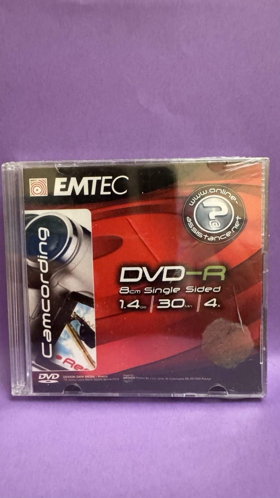 New Camcording EMTEC DVD-R 3 Pk. 8cm Single Sided 1.4GB 4x Blank Disc Jewel Case