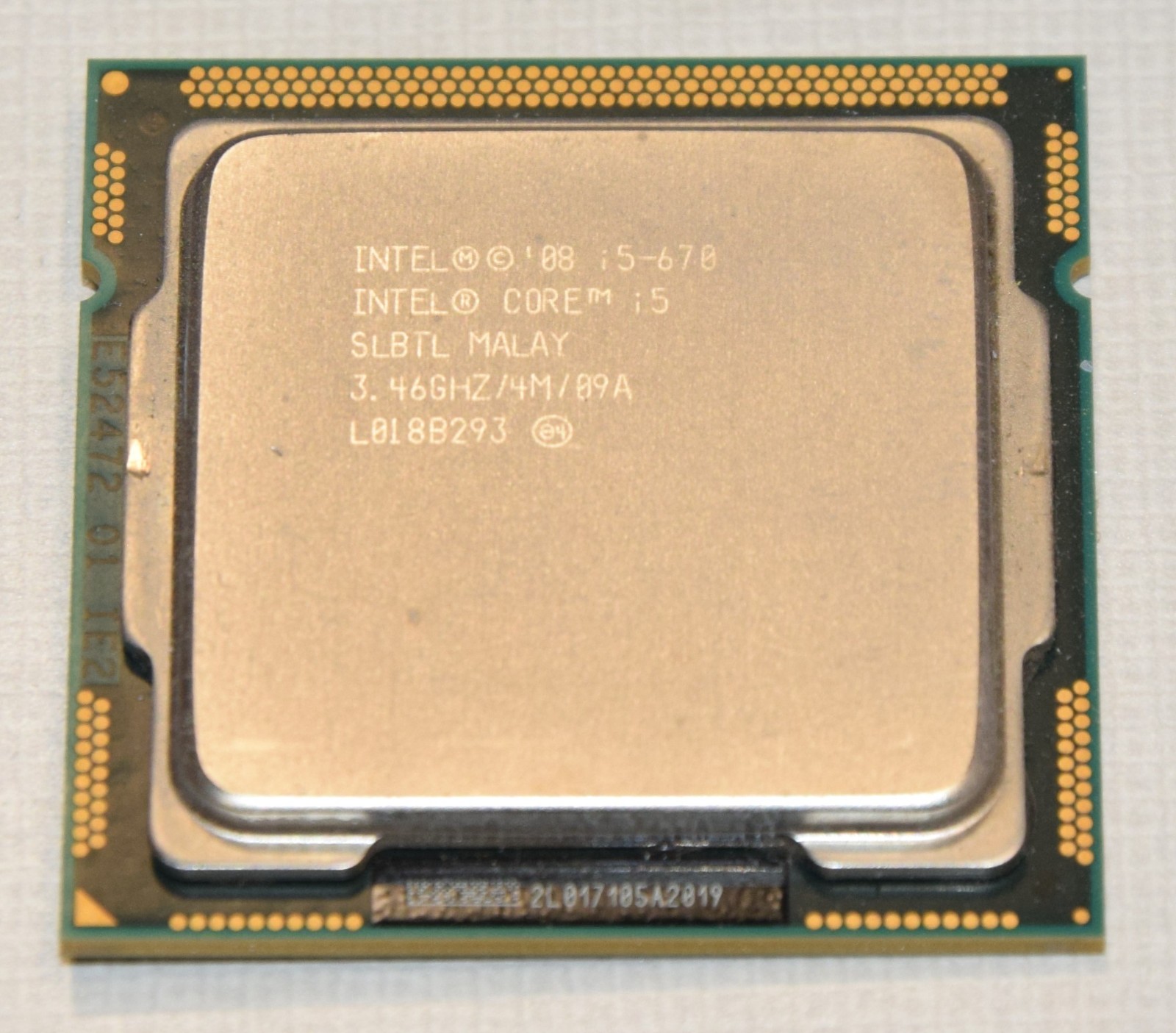 Intel Core i5-670 SLBTL Dual Core CPU Processor 3.46GHz 4MB Smart Cache LGA 1156