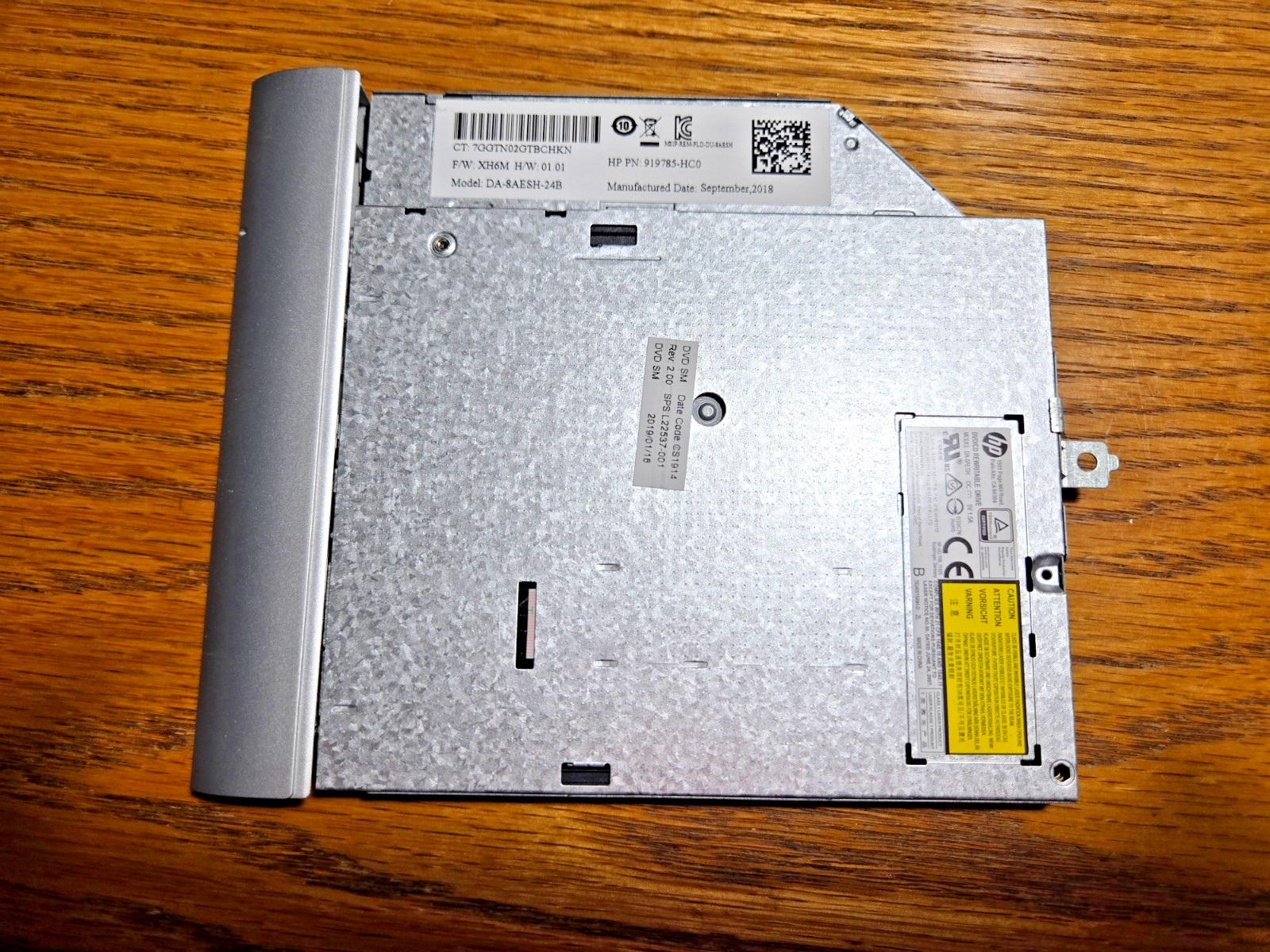 HP 17-S 17-G 17T-G 17Z-G CD DVD Drive Burner Player w Bezel 809304-001 Genuine