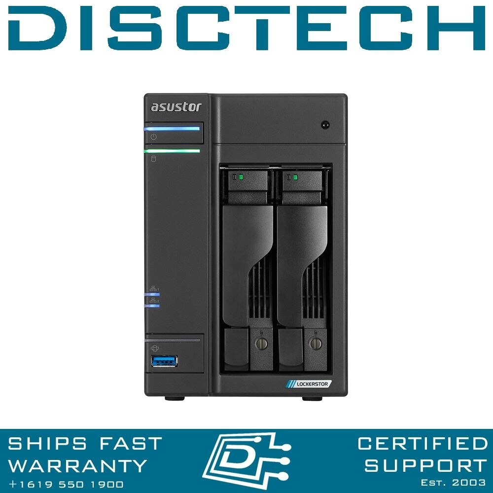 Asustor 24TB Nimbustor 2 Gen 2 AS6702T 2-bay SATA NVMe NAS Storage
