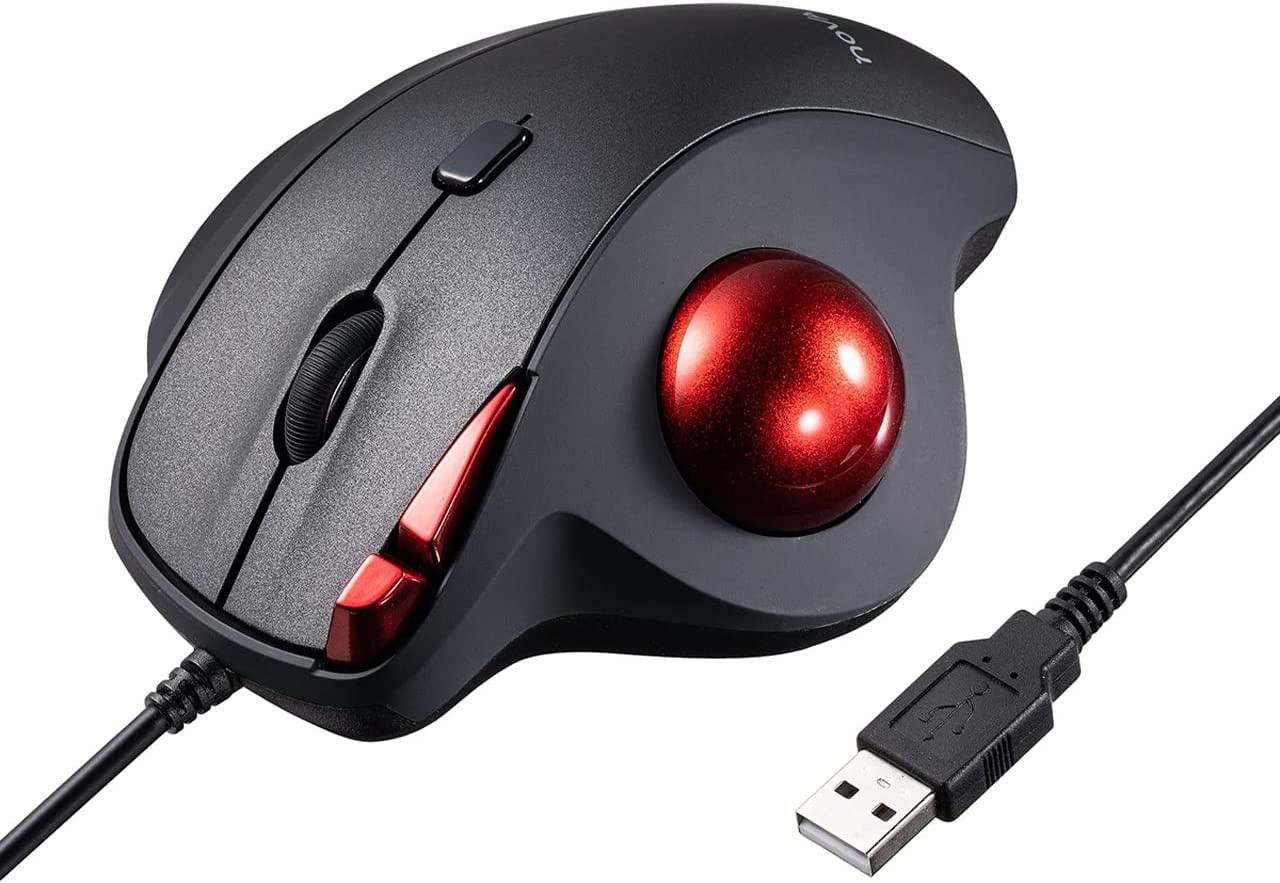 SANWA Wired Ergonomic Trackball Mouse, Optical Rollerball Mice, Programmable ...