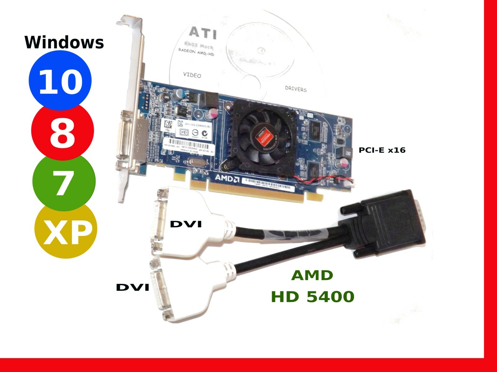 Compaq HP Pavilion Elite Envy AMD Radeon 2X DVI Monitor Video Graphics Card 19W