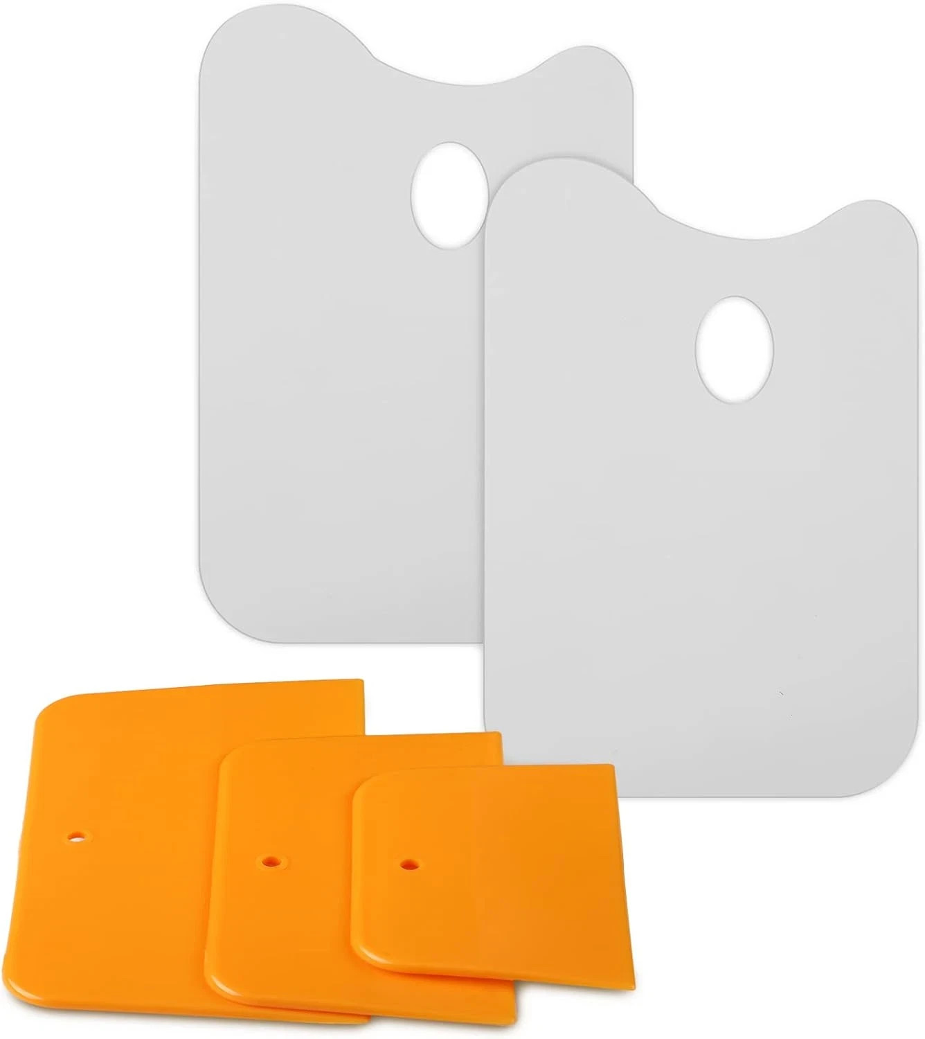 2 Pcs 14.5 X 10 Inch Plastic Body Filler Mixing Board with 3 Pcs Reusable Body F