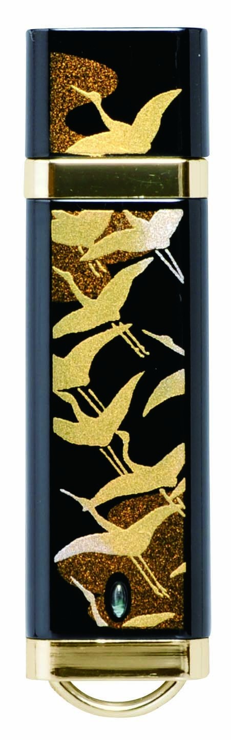 Japanese Maki-e USB Flush drive traditional design "Thousands CRANES" 16GB