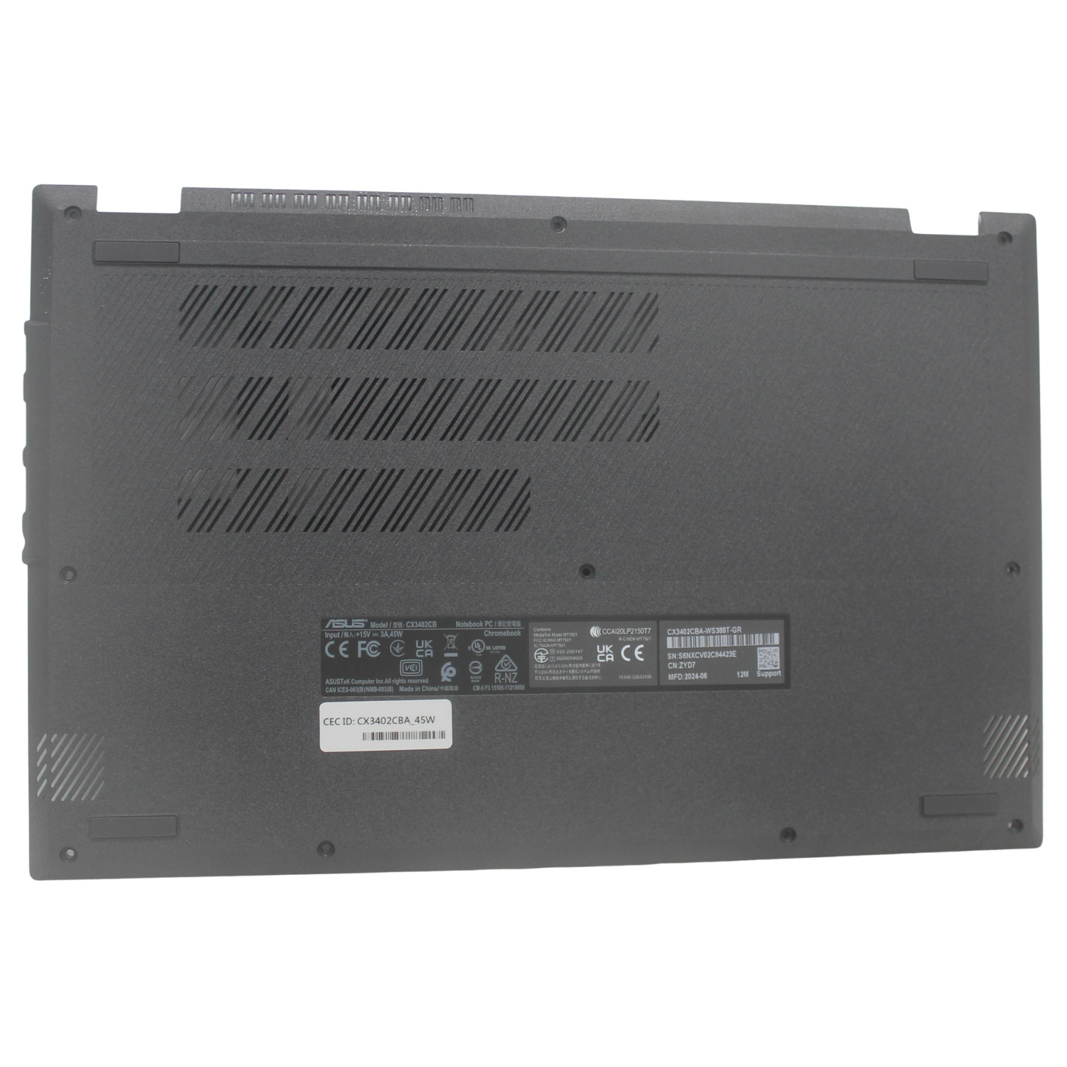 90NX06J2-R7DP10 Asus Bottom Base Cover Cx3402Cba-2B Chromebook PlusCx34"GRADE A"