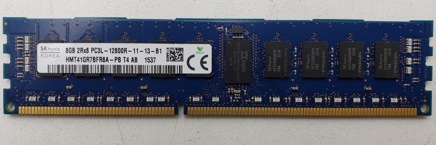 SK Hynix 8GB PC3L-12800R 2Rx8 DDR3L-1600 ECC RDIMM Server RAM HMT41GR7BFR8A-PB.