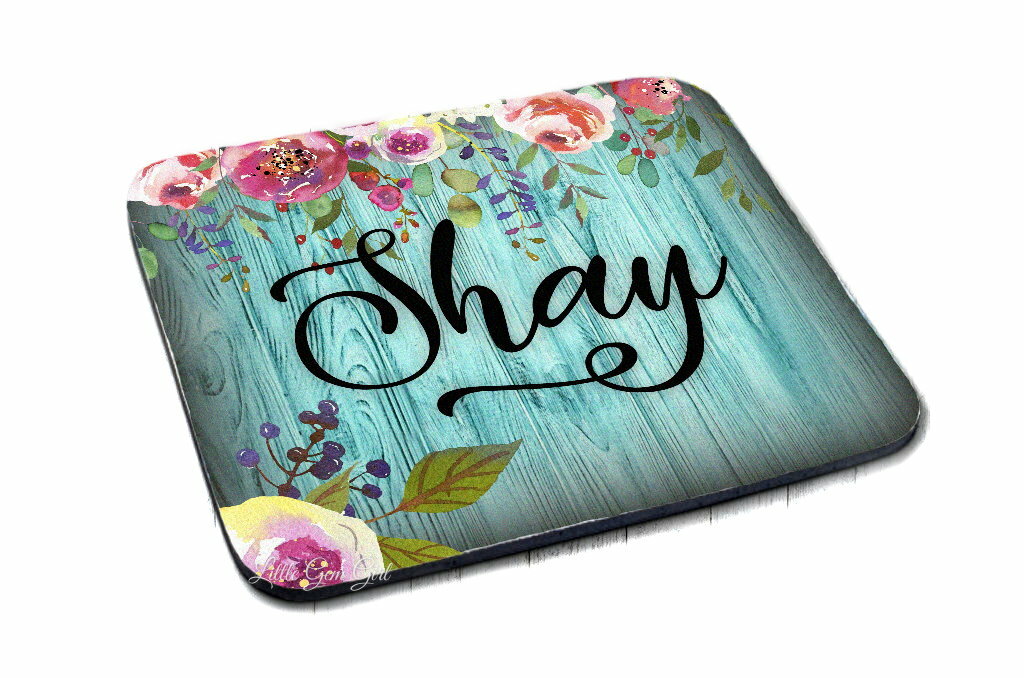 Custom Name Mouse Pad - Personalized Floral Pad Design