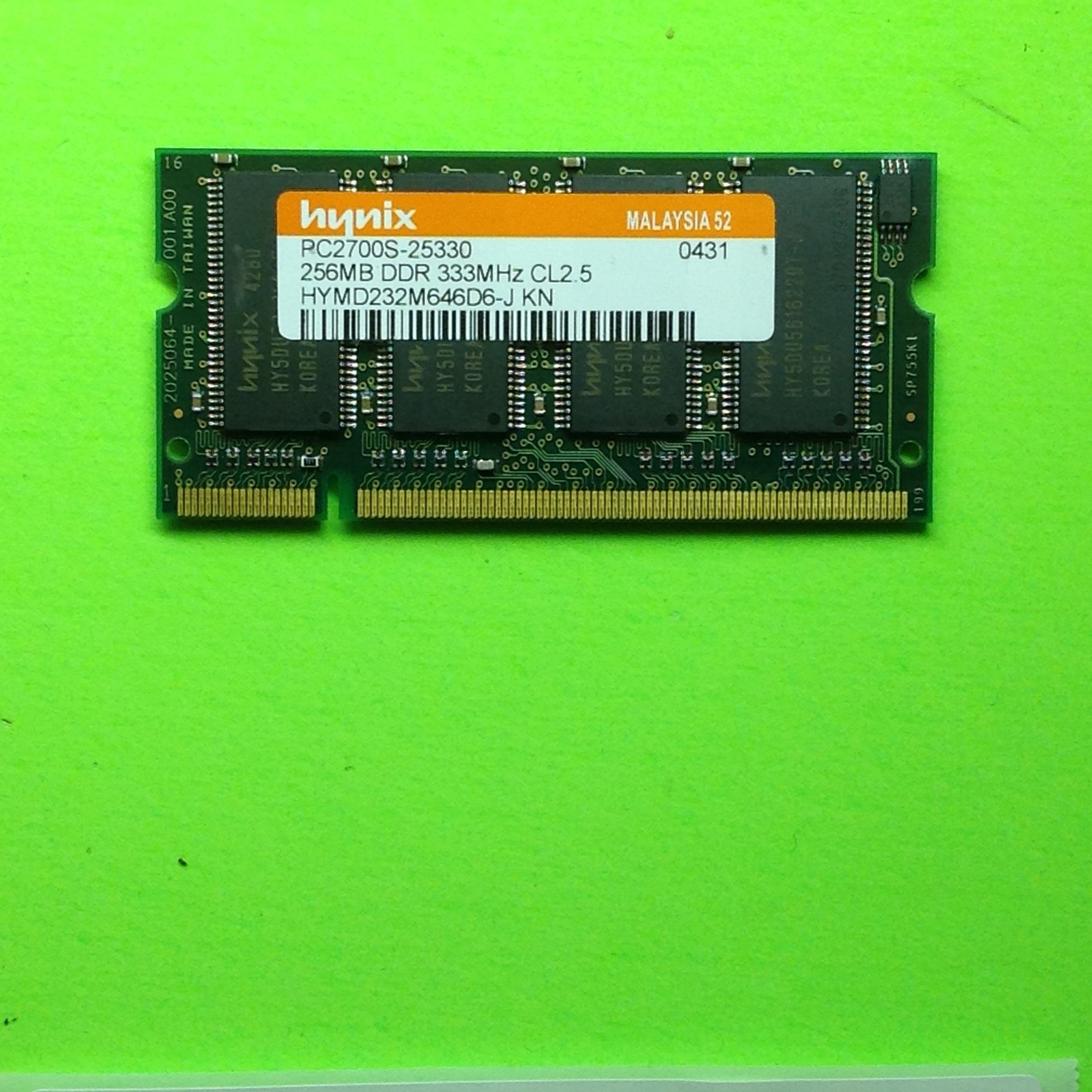Hynix HYMD232M646D6-J Kn 256MB DDR-333 (PC-2700) PC-2700S RAM Memory
