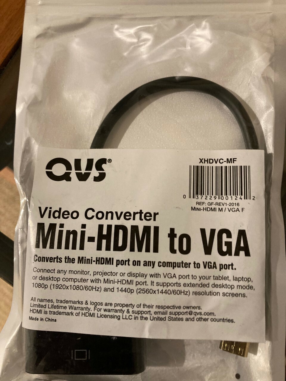 Qvs XHDVC-MF Mini-hdmi To Vga Adap Video Converter (xhdvcmf)