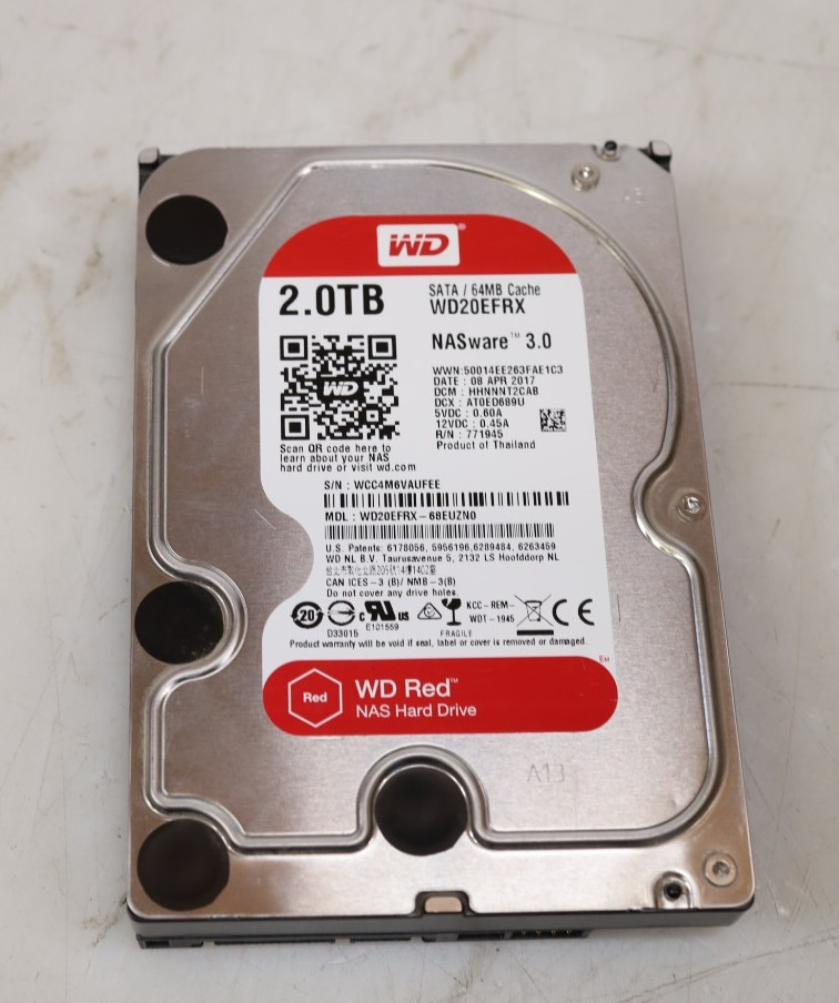 Western Digital 2TB WD20EFRX-68EUZN0 3.5" SATA Red NAS Hard Disk Drive