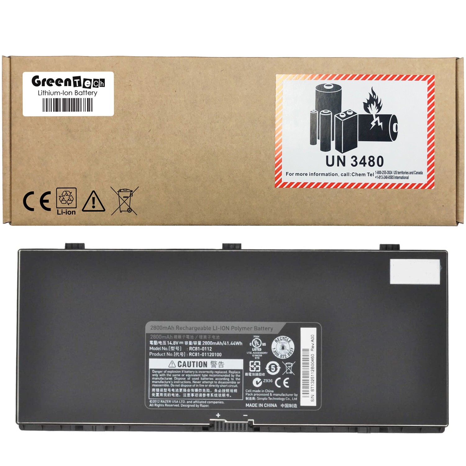 GREENTECH RC81-0112 AHA44128036 BATTERY FOR RAZER EDGE PRO CONTROLLER TABLET