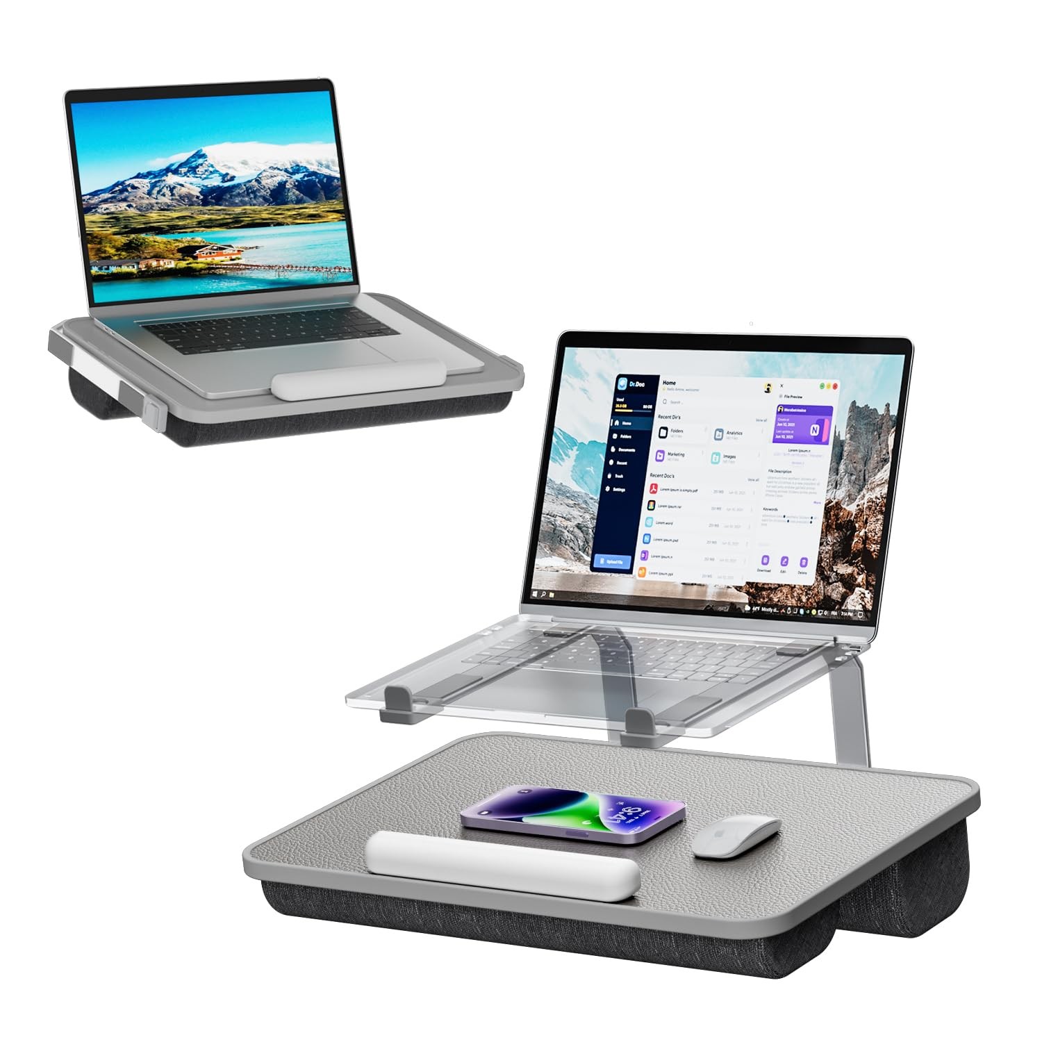 Lap Desk for Laptop, Elevated Laptop Stand for Bed, Fits up to 15.6" Laptops ...