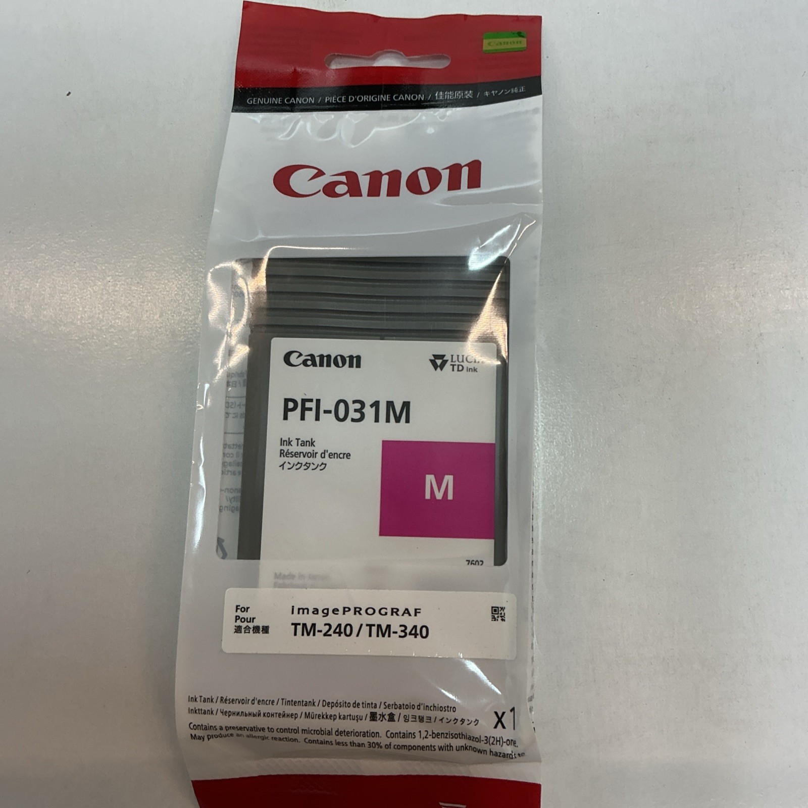 Canon PFI-031M 55ml Pigment Ink Tank for imagePROGRAF TM-240 and TM-340 Magenta