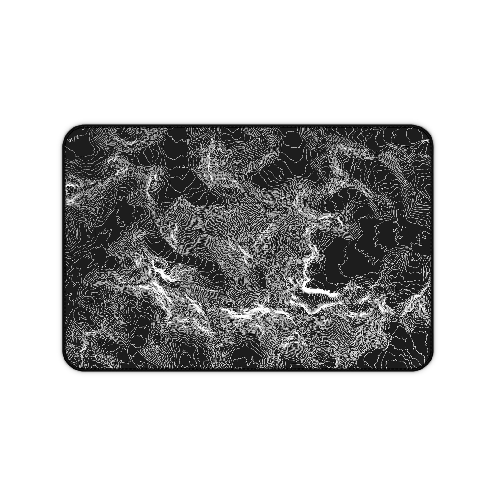 Mt. Everest Topographic Deskmat, Minimal Aesthetic Black & White Map XL Mousepad