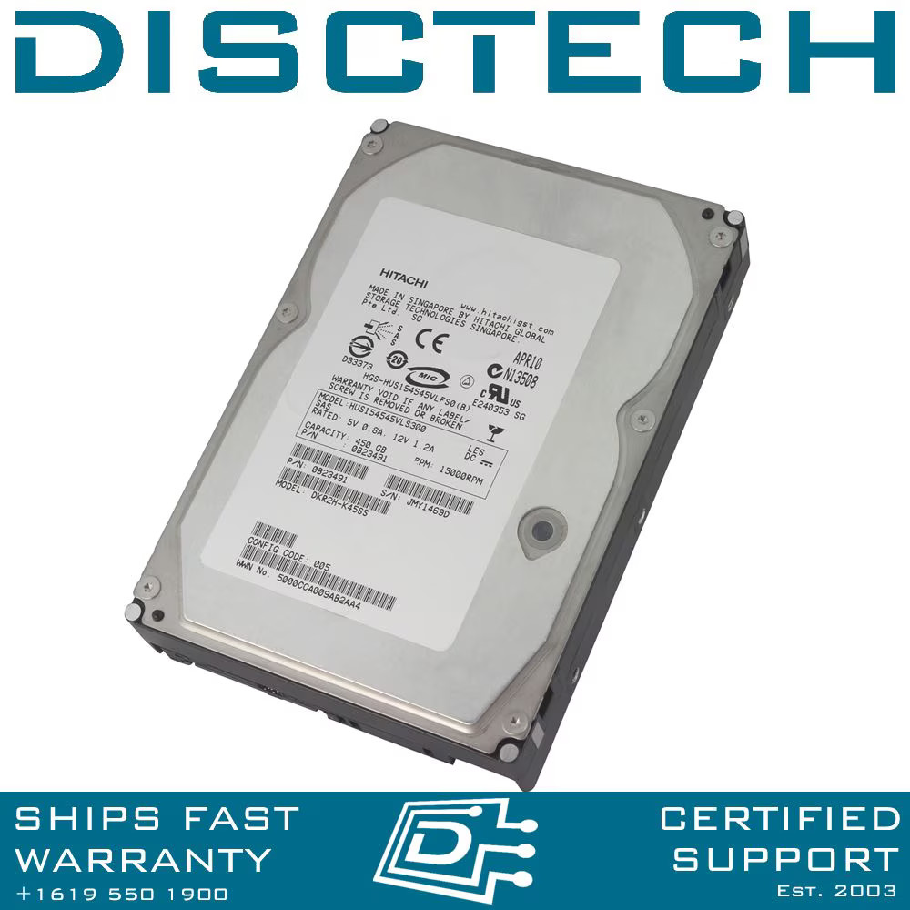 Hitachi 0B23491 HUS154545VLS300 450GB 15K SAS Hard Drive